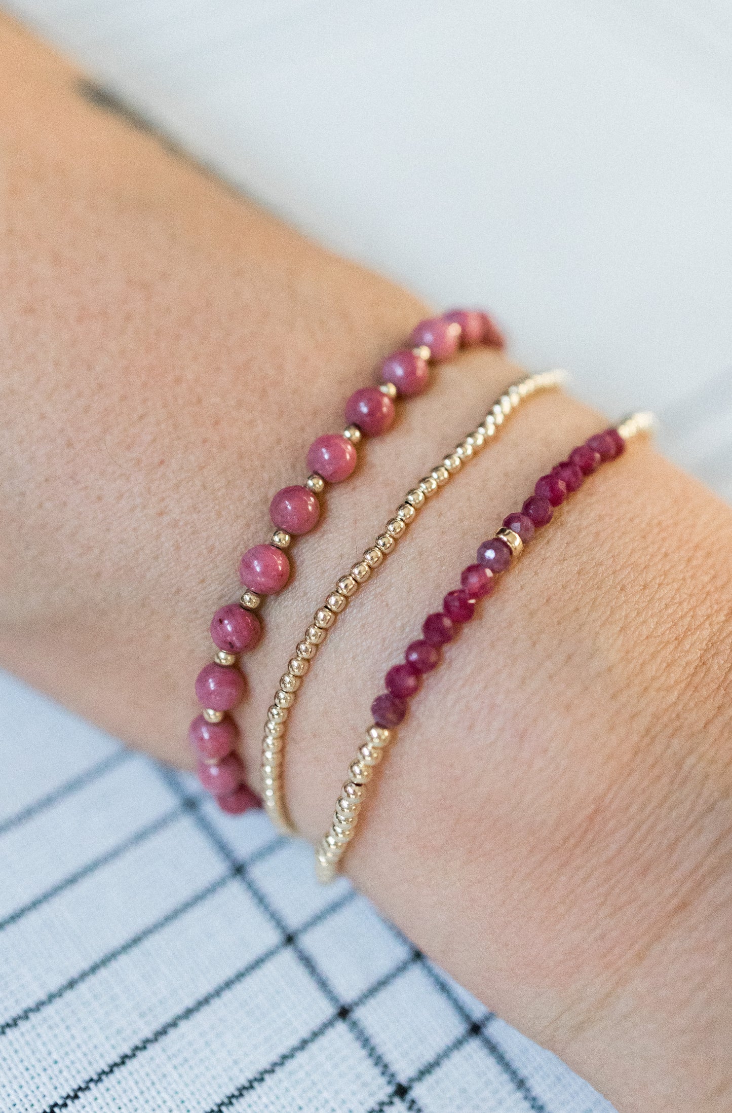 The Strawberry Quartz Bracelet Collection