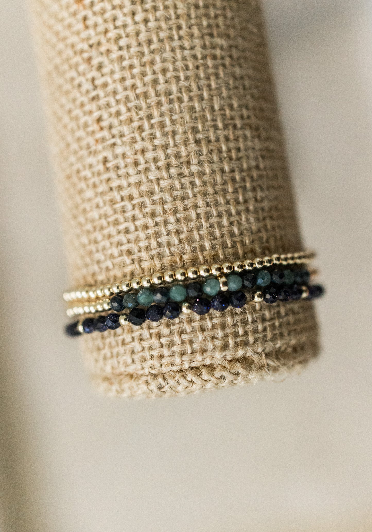 The Blue Goldstone/Blue Tourmaline Bracelet Collection