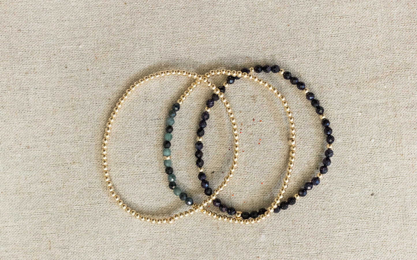 The Blue Goldstone/Blue Tourmaline Bracelet Collection